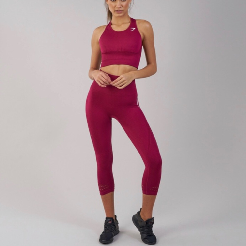 Gymshark energy seamless legging cropped - M beet